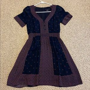 French connection navy blue floral dress